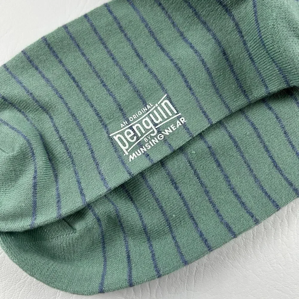 Original Penguin Men’s Green Stripe Crew Dress Socks 1 Pair